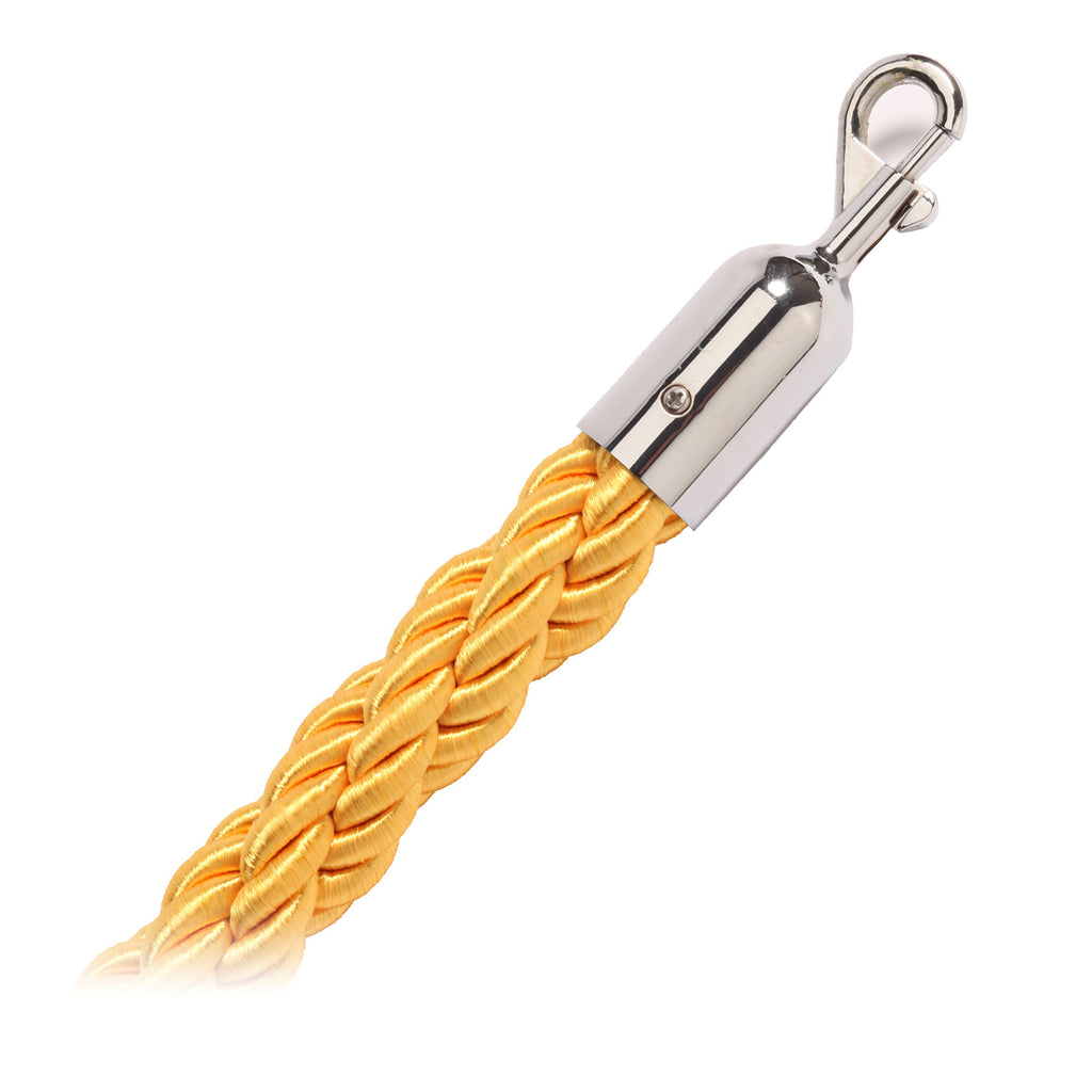 Braided Rope Barriers Available In Multiple Colours & Lengths (Gold / Polished Chrome / 1.8metre)