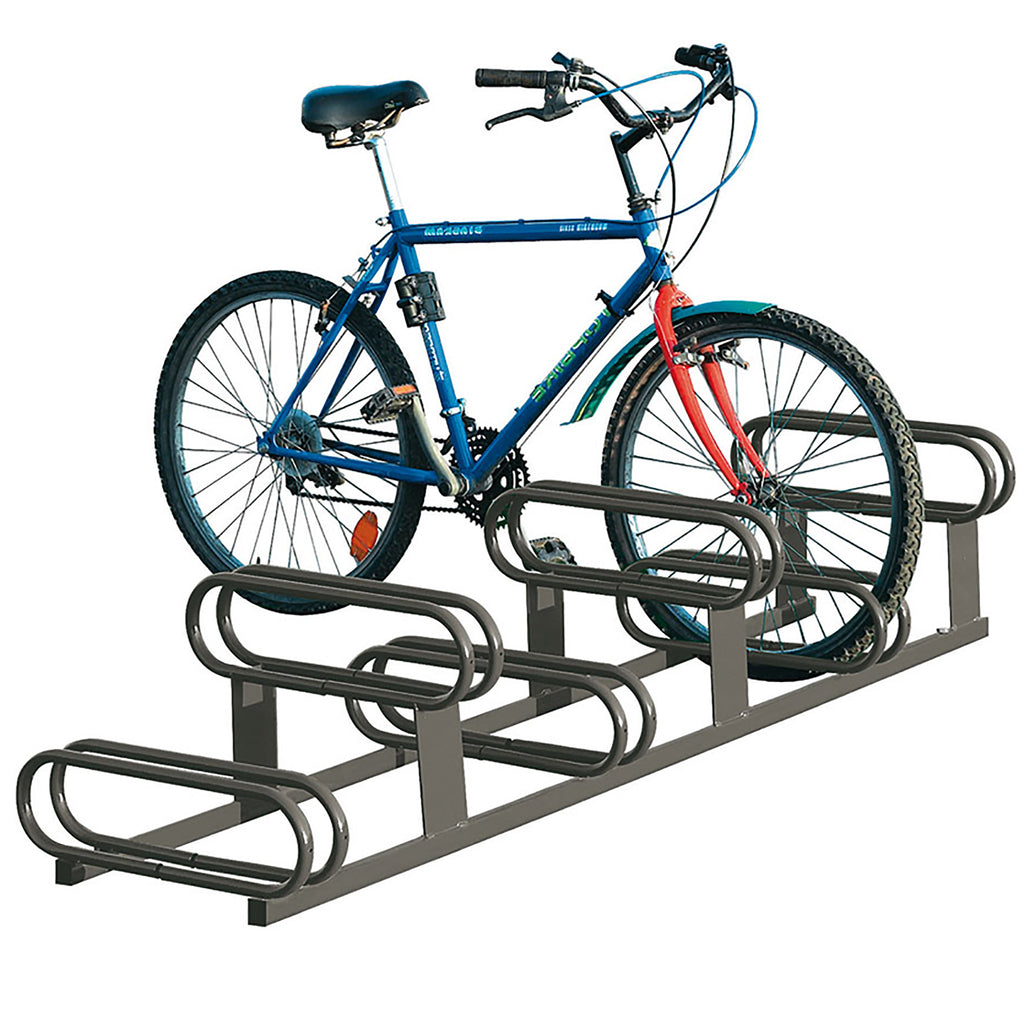 High-Low Bike Rack - Double Direction - Galvanised & Painted (Procity Grey)