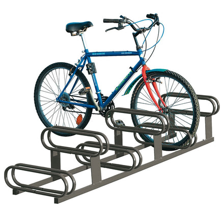 High-Low Bike Rack - Double Direction - Galvanised & Painted