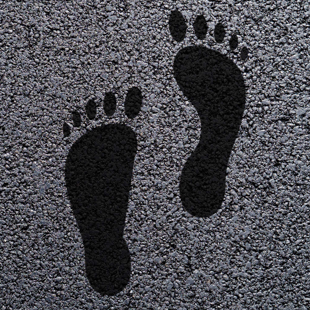 Animal Footprint Playground Markings (Pair) (Black (Jet) - RAL 9005 / Human Footprint)