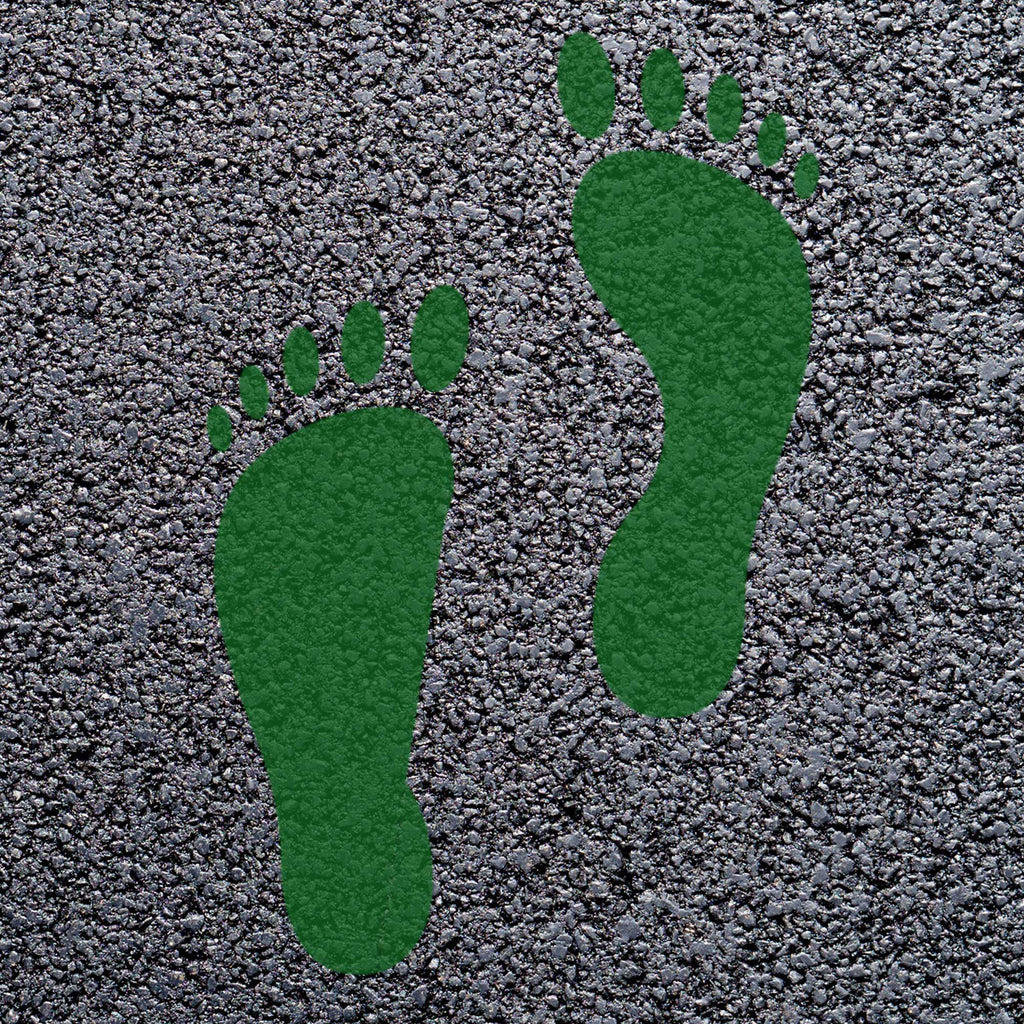 Animal Footprint Playground Markings (Pair) (Chrome Oxide - RAL 6010 / Human Footprint)