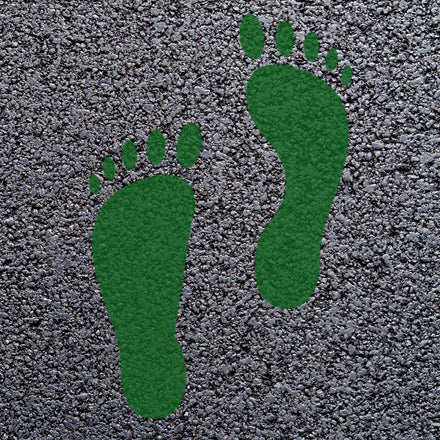 Animal Footprint Playground Markings (Pair) (Chrome Oxide - RAL 6010 / Human Footprint)