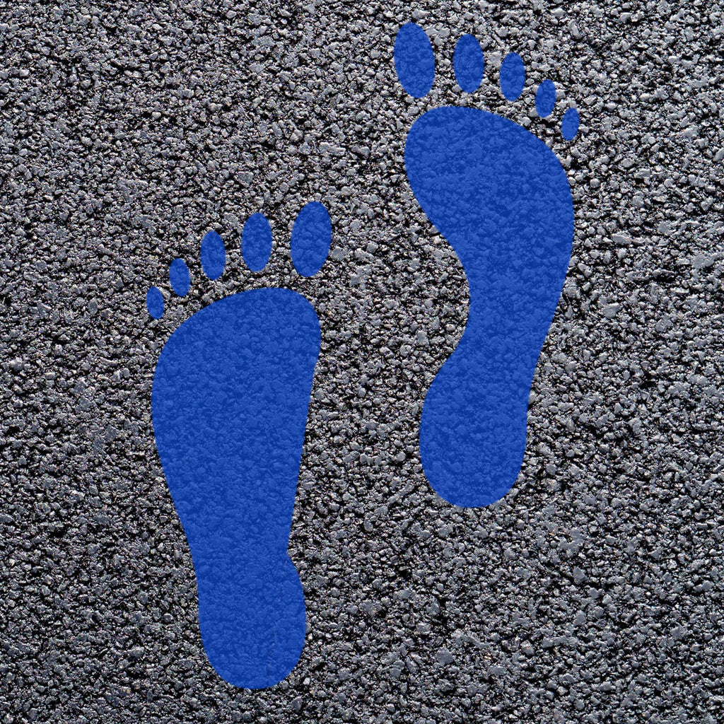 Animal Footprint Playground Markings (Pair) (Blue (Signal) - RAL 5005 / Human Footprint)