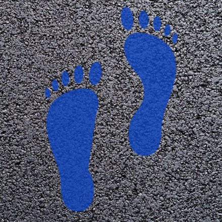 Animal Footprint Playground Markings (Pair) (Blue (Signal) - RAL 5005 / Human Footprint)