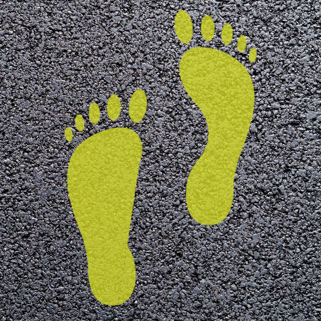 Animal Footprint Playground Markings (Pair) (Yellow (Zinc) - RAL 1018 / Human Footprint)