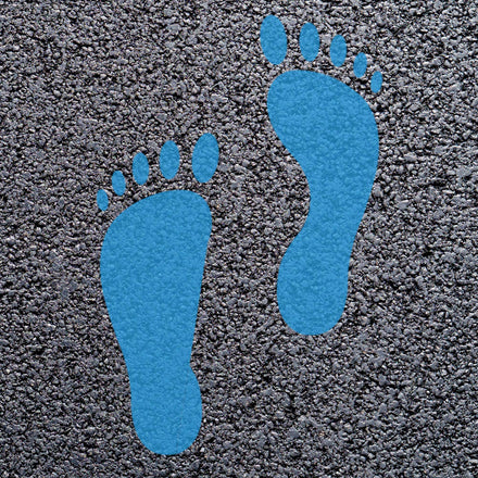 Animal Footprint Playground Markings (Pair) (Light Blue - RAL 5012 / Human Footprint)