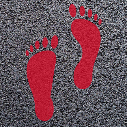 Animal Footprint Playground Markings (Pair) (Traffic Red - RAL 3020 / Human Footprint)