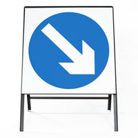 Keep Right Sign - Zintec Metal Sign Dia 610 Face | 750x750mm