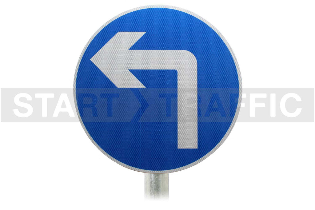 Left Ahead Only Sign Post Mounted Diagram 609 R2/RA2