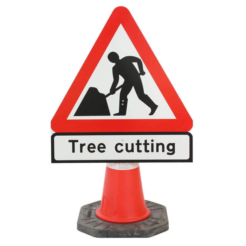 Men at Work with Tree Cutting Cone Sign 7001.1 (Cone Sold Separate ...