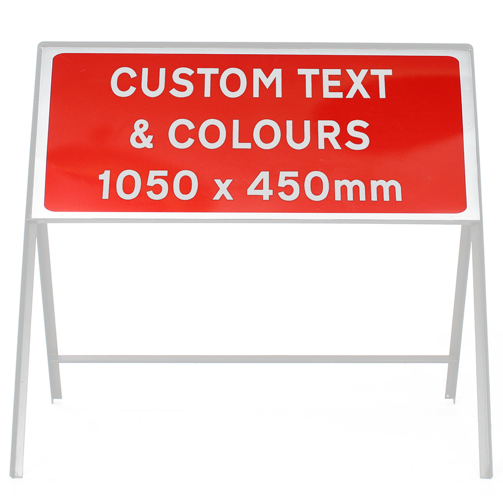 Custom 1050x450mm Sign Face  - Metal Road Sign - Face Only (Red & White / None / Yes)