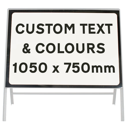 Custom 1050x750mm Sign Face  - Metal Road Sign - Face Only (White & Black / None / Yes)