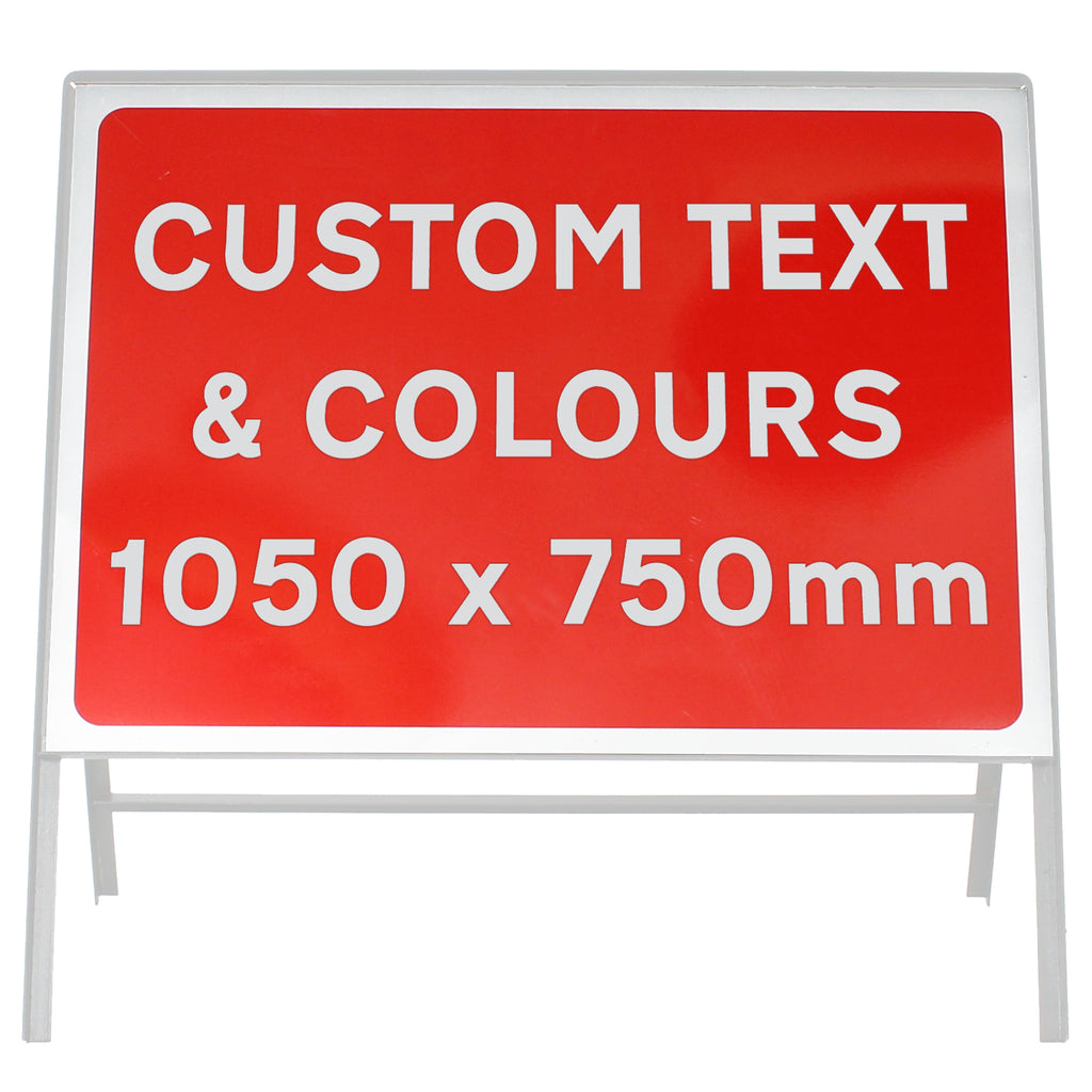 Custom 1050x750mm Sign Face  - Metal Road Sign - Face Only (Red & White / None / Yes)