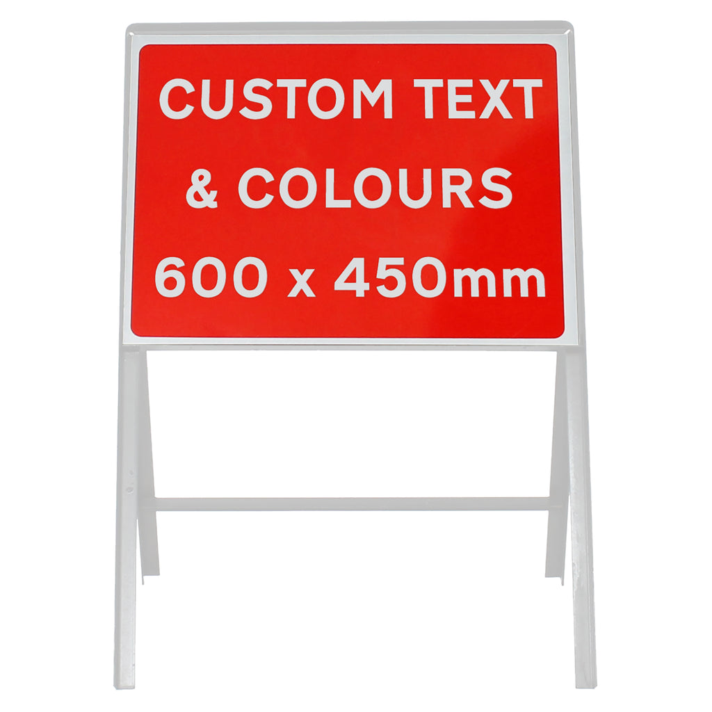 Custom 600x450mm Sign Face - Metal Road Sign - Face Only (Red & White / None / Yes)