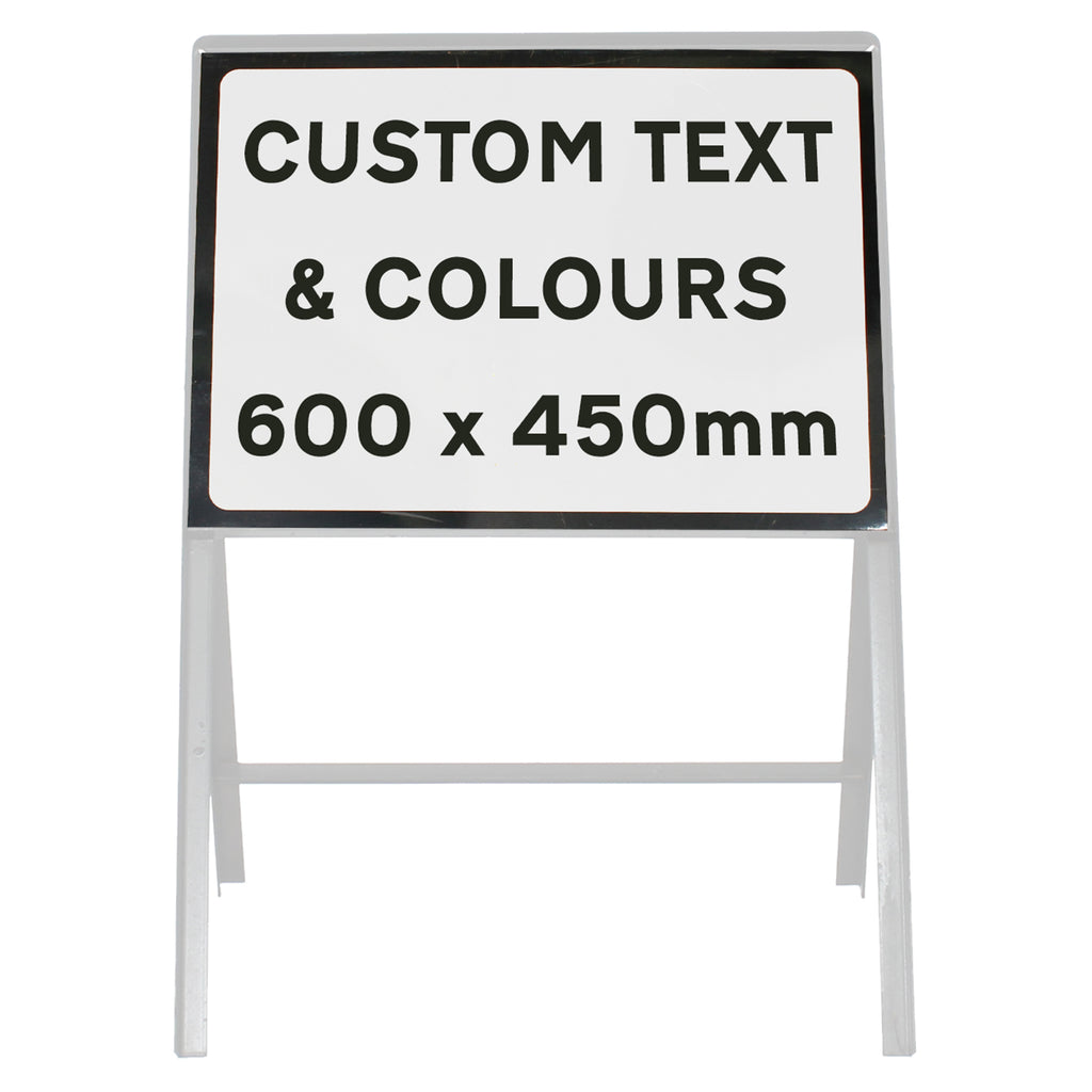 Custom 600x450mm Sign Face - Metal Road Sign - Face Only (White & Black / None / Yes)