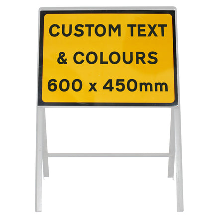 Custom 600x450mm Sign Face - Metal Road Sign - Face Only (Yellow & Black / None / Yes)