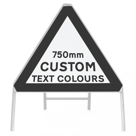 Custom 750mm Triangular Sign Face - Metal Road Sign - Face Only (White & Black / Yes)