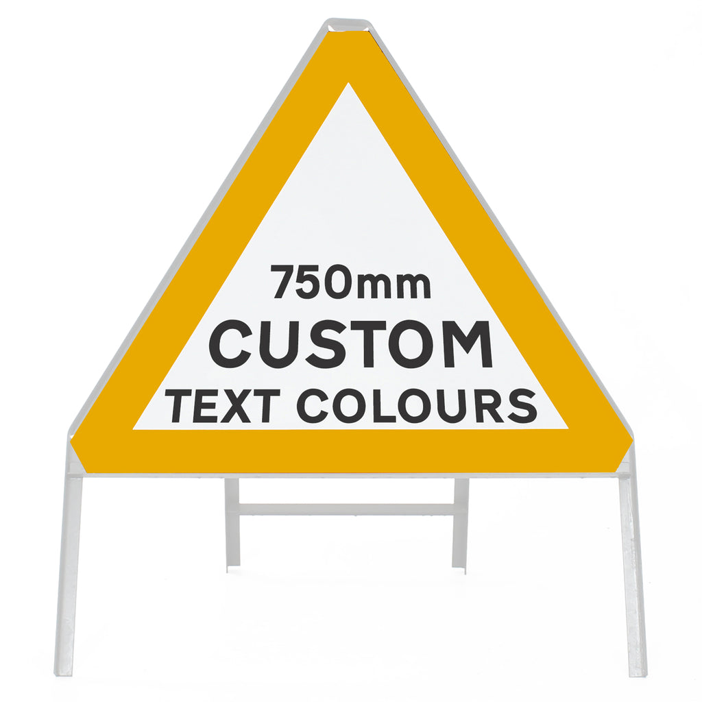 Custom 750mm Triangular Sign Face - Metal Road Sign - Face Only (Yellow & Black / Yes)