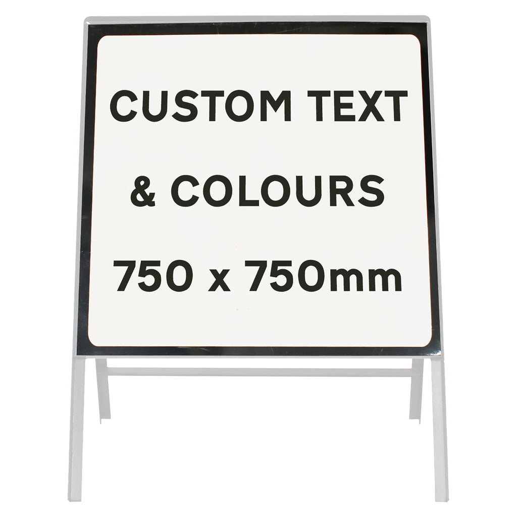 Custom 750x750mm Sign Face  - Metal Road Sign - Face Only (White & Black / Ahead / Yes)