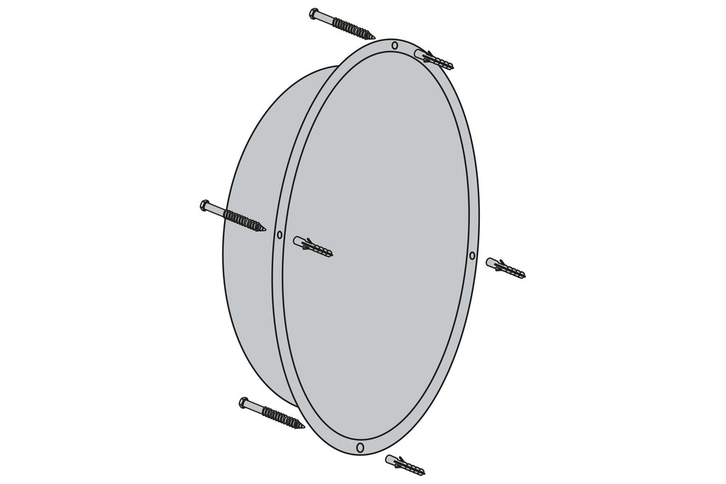 Vialux Half Sphere Vertical Mount Mirror - 3 Direction