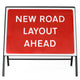 New Road Layout Ahead Sign - Zintec Metal Sign Face | 1050x750mm