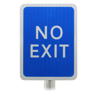 Blue Car Park 'No Exit' Sign Post Mounted R2/RA2