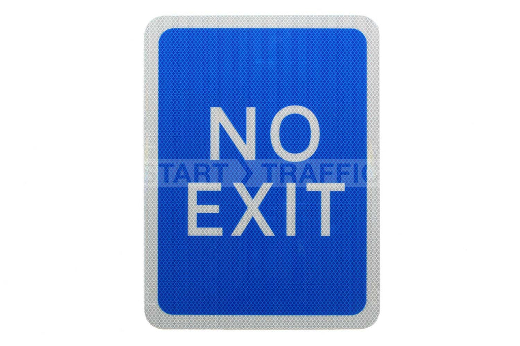 Blue Car Park 'No Exit' Sign Post Mounted R2/RA2