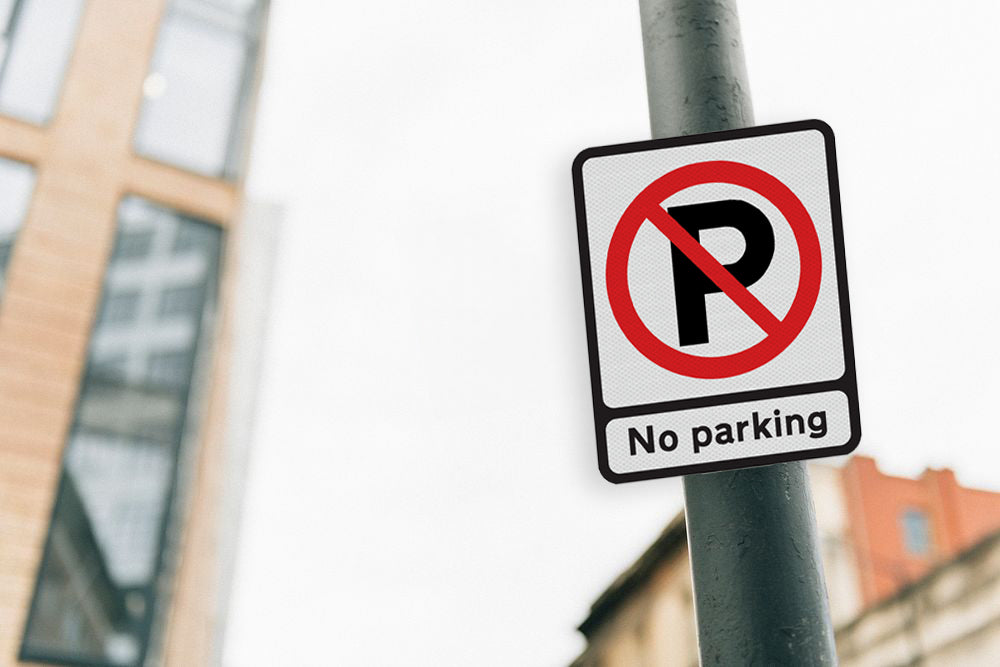 No Parking Post Mounted Car Park Sign 260x330mm