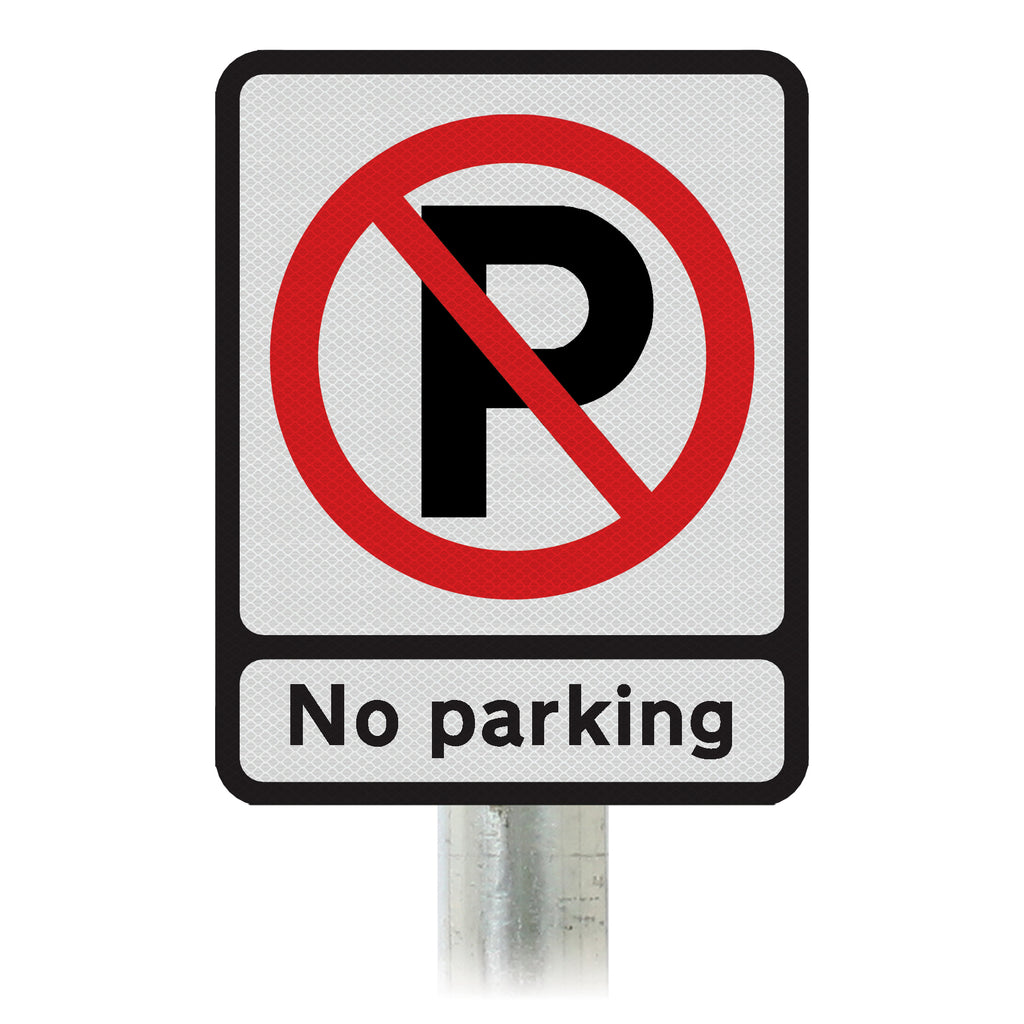 No Parking Post Mounted Car Park Sign 260x330mm