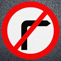 No Right Turn Ahead Preformed Thermoplastic Road Marking