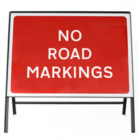 No Road Markings Sign - Zintec Metal Sign Dia 7012 Face | 1050x750mm