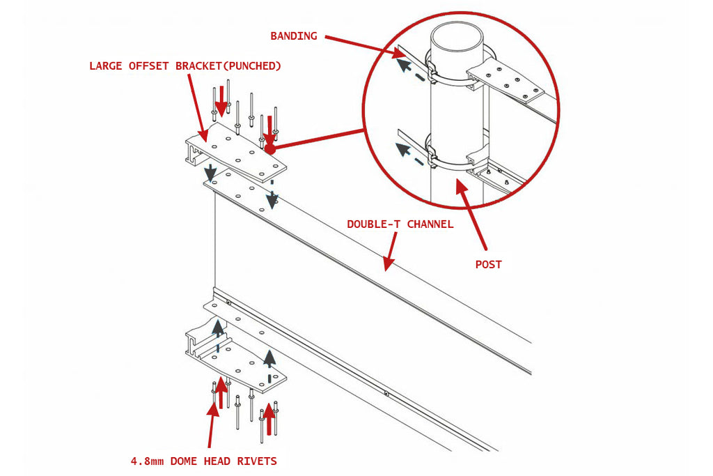 Aluminium Offset Brackets For T-Channels - Pre-punched