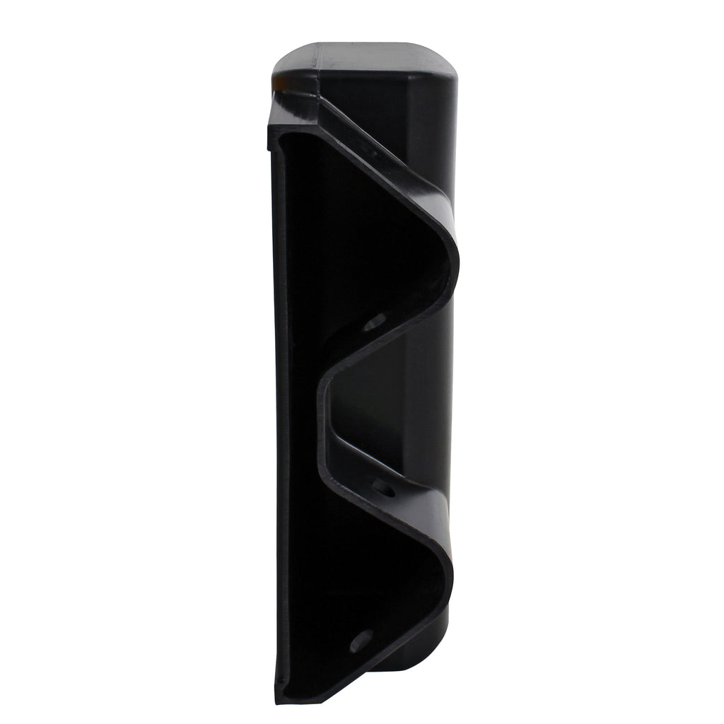 Black Plastic Pedestrian Friendly Scroll Armco Barrier End Cap Inc Reflectors