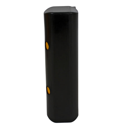 Black Plastic Pedestrian Friendly Scroll Armco Barrier End Cap Inc Reflectors