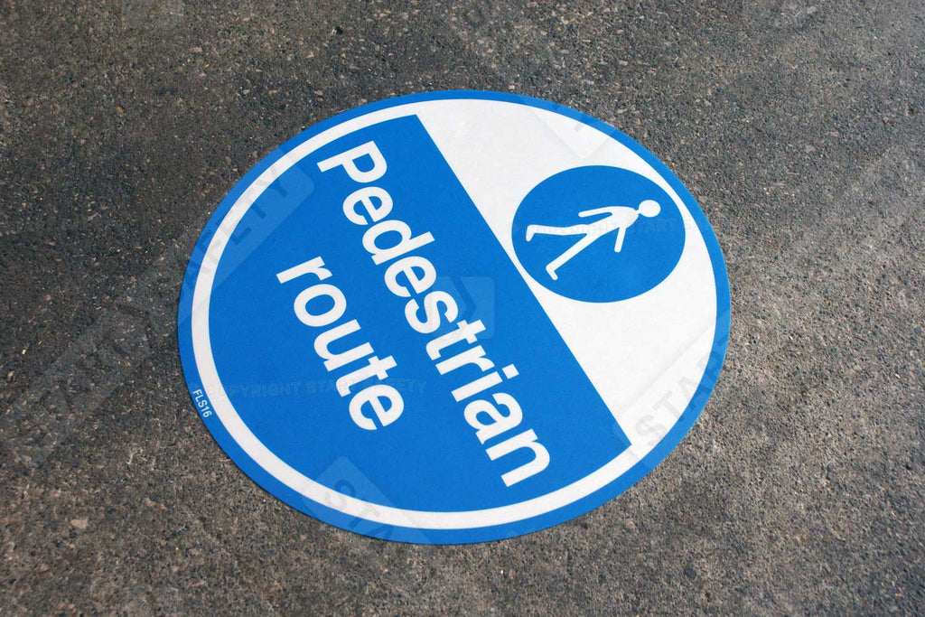 Pedestrian Route Floor Sign - Self Adhesive