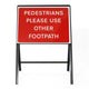 Pedestrians Please Use Other Footpath Sign - Zintec Metal Sign Face | 600x450mm