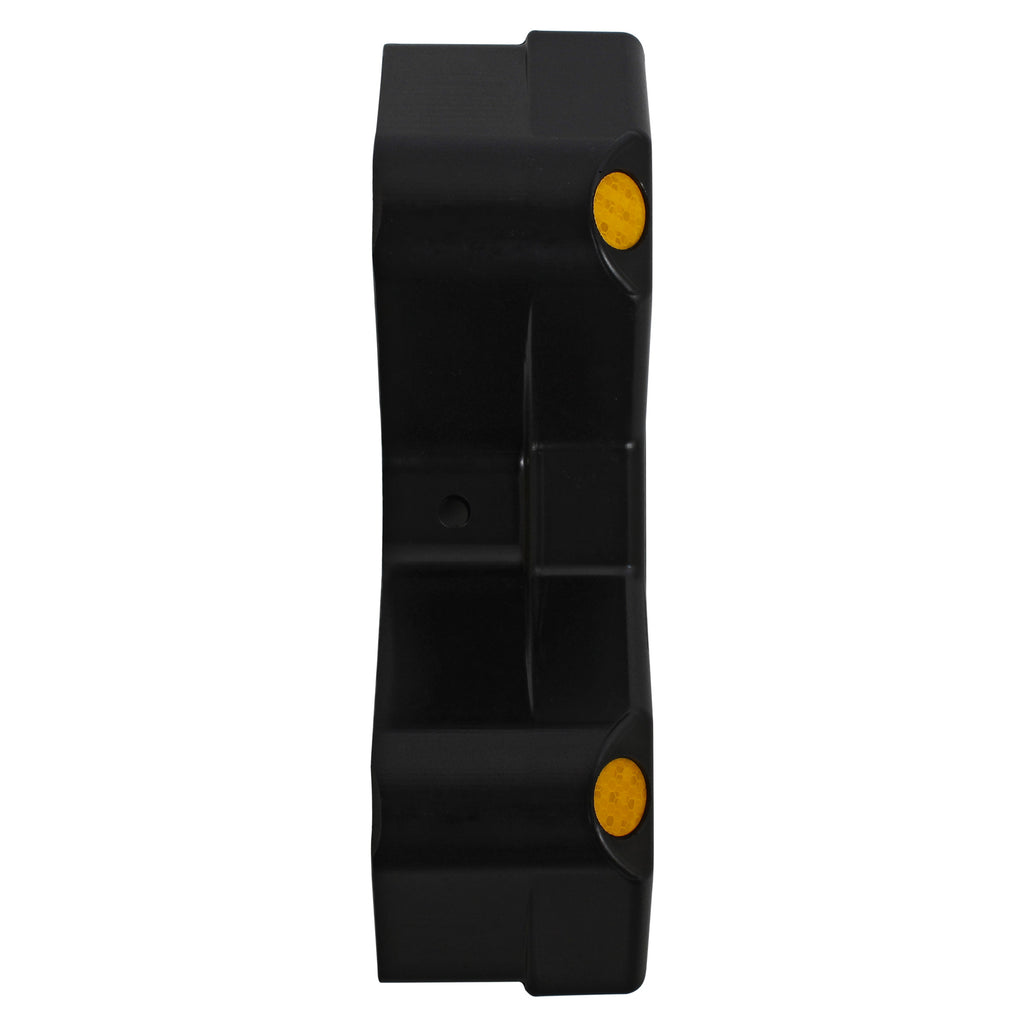 Black Rigid Plastic Armco Barrier End Cap Inc. Reflectors