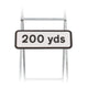 200 Yards Sign Quick Fit  (face only) | Dia. 572 | Colour Choice|  725x275mm