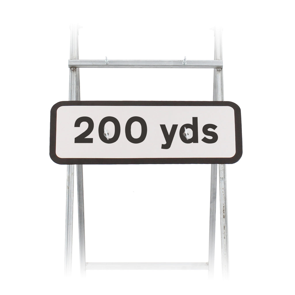 200 Yards Sign Quick Fit  (face only) | Dia. 572 | Colour Choice|  725x275mm