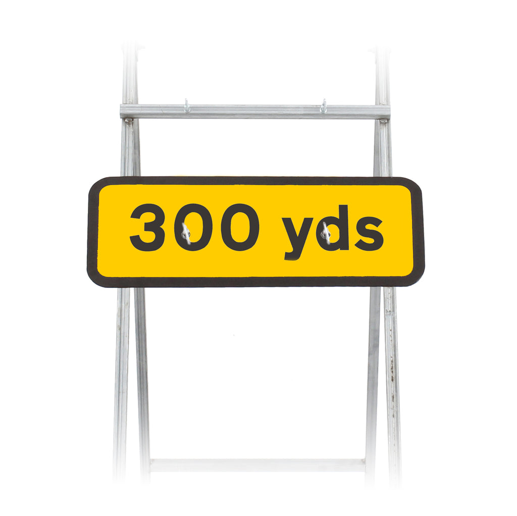 300 Yards Sign Quick Fit  (face only) | Dia. 572 | Colour Choice|  725x275mm (Yellow)