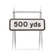 500 Yards Quick Fit Sign Dia. 572 3mm Plastic RA1 (Face Only) | Colour Choice |  725x275mm