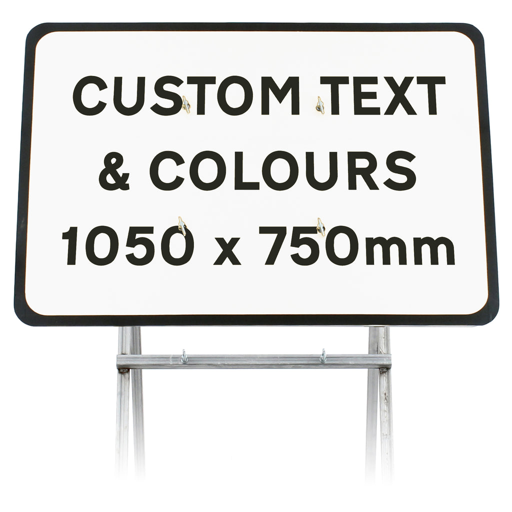 Custom Quick Fit Sign 1050x750mm - Face Only (White & Black / Yes)