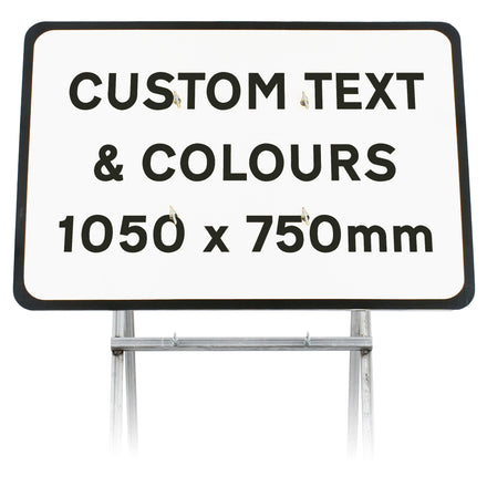 Custom Quick Fit Sign 1050x750mm - Face Only (White & Black / Yes)