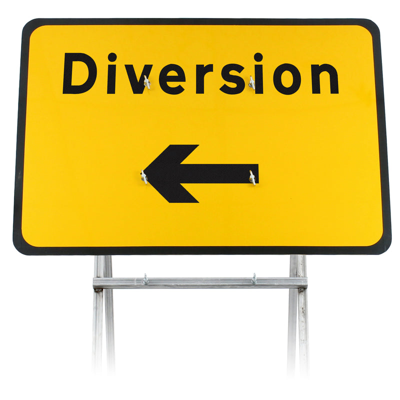 Di Raction Sign Diversion Left Sign | Quick Fit Sign Face (face only) – Start Safety UK
