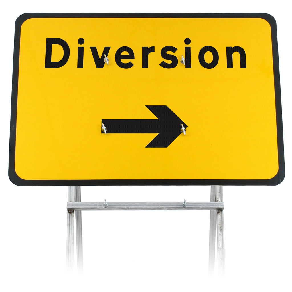 Diversion Right Sign Diagram 2702 |Quick Fit (face only) | 1050x750mm