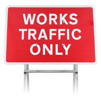 WORKS TRAFFIC ONLY' Quick Fit Sign Dia 7301 |Quick Fit (face only) | 1050x750mm