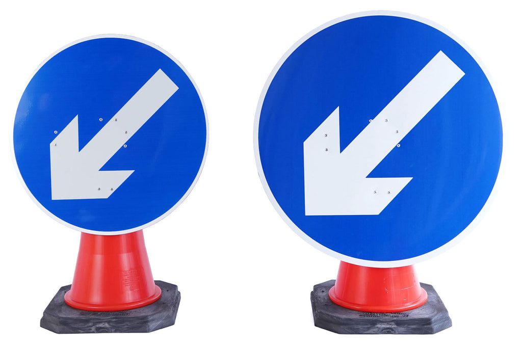 Keep Left Cone Sign | Reversible (Cone Sold Separately)