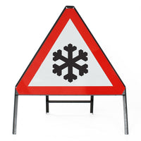 Ice Symbol Road Sign - Zintec Metal Sign Dia 554.2 Face | 750mm