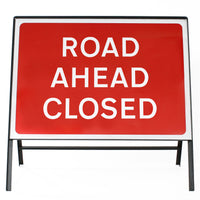 Road Ahead Closed Sign - Zintec Metal Sign Dia 7010.1 Face | 1050x750mm