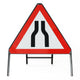 Road Narrows Both Symbol Sign - Zintec Metal Sign Dia 516 Face | 750mm